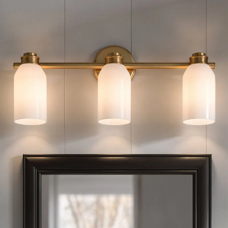 UKC20480 Modern Indoor Bath Light, 9''H x 24.25''W x 5.5''Dep, Champagne Bronze Finish, Inverly Collection — Urban Ambiance LED Linear Lights 75.0W 3000K