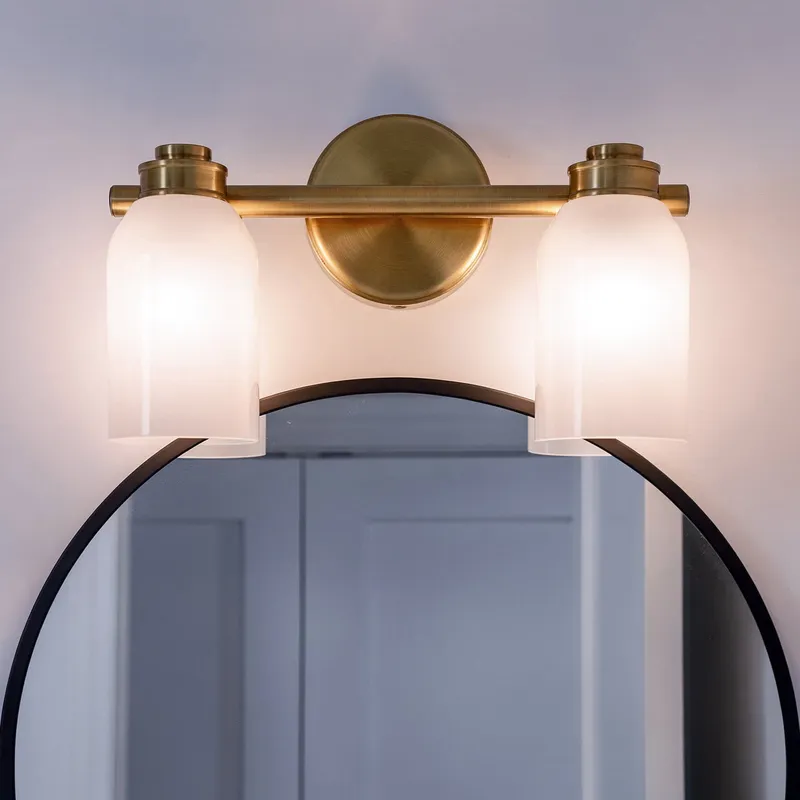 UKC20476 Modern Indoor Bath Light, 9''H x 15''W x 5.5''Dep, Champagne Bronze Finish, Inverly Collection — Urban Ambiance LED Linear Lights 75.0W 3000K