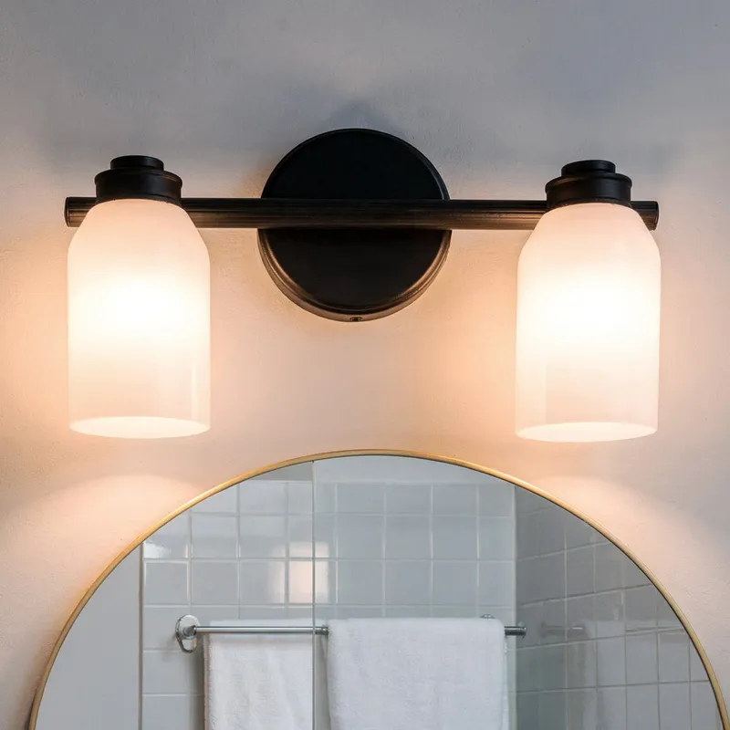 UKC20474 Modern Indoor Bath Light, 9''H x 15''W x 5.5''Dep, Black Finish, Inverly Collection — Urban Ambiance LED Linear Lights 75.0W 3000K