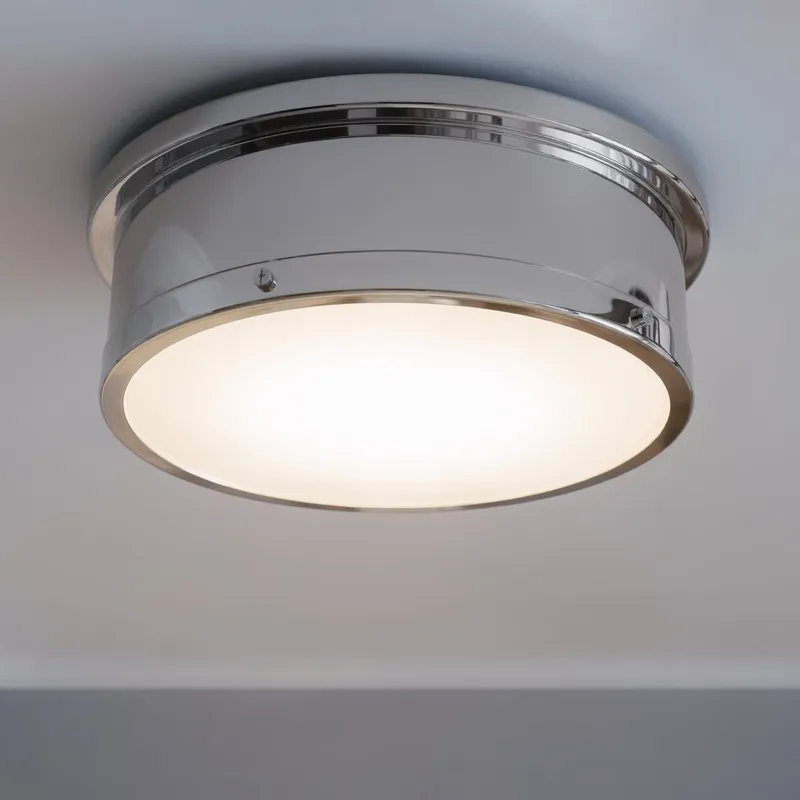 UKC20465 Modern Indoor Ceiling Light, 5.75''H x 18''W x 18''Dep, Polished Nickel Finish, Harrington Collection — Urban Ambiance LED Post Top Lights 60.0W 3000K