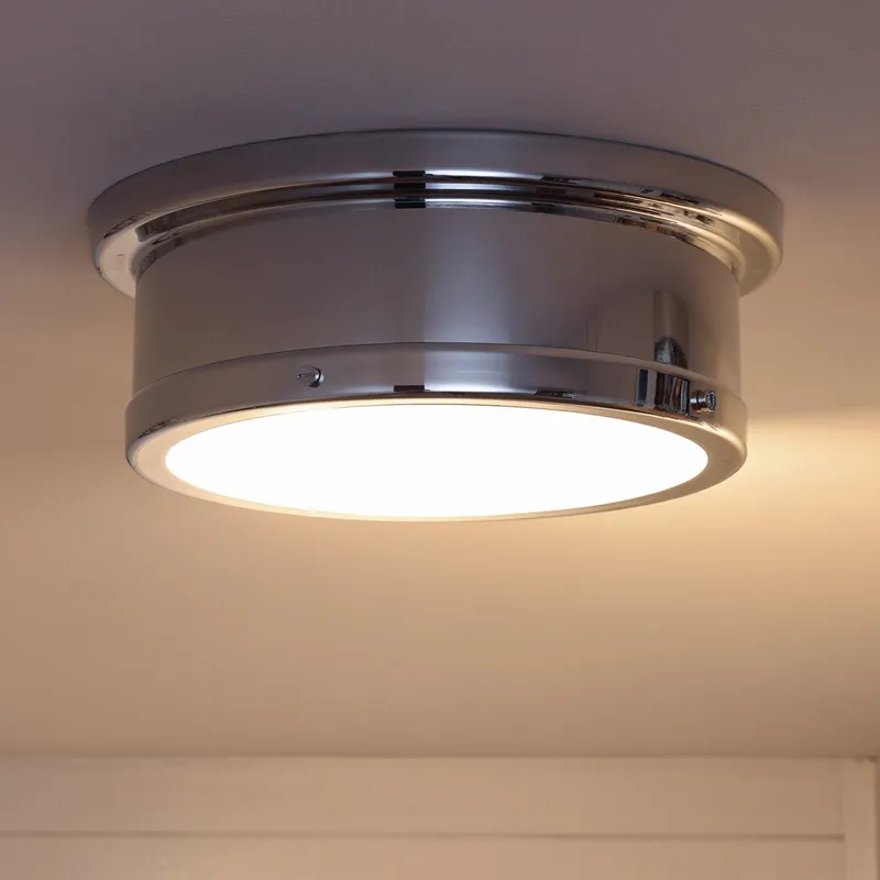 UKC20462 Modern Indoor Ceiling Light, 5.75''H x 14.25''W x 14.25''Dep, Polished Nickel Finish, Harrington Collection — Urban Ambiance LED Post Top Lights 60.0W 3000K