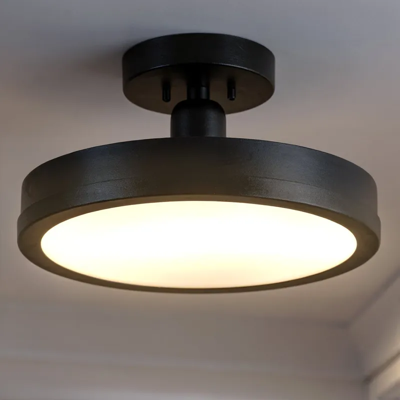 UKC20450 Modern Indoor Ceiling Light, 8''H x 14.25''W x 14.25''Dep, Black Finish, Granville Collection — Urban Ambiance LED Post Top Lights 48.0W 3000K