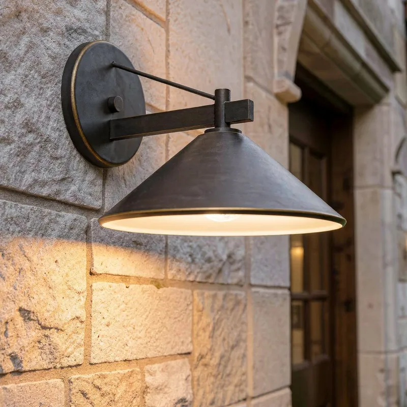 UKC10075 Industrial Outdoor Wall Sconce, 10''H x 12''W x 13''Dep, Olde Bronze Finish, Fairmont Collection — Urban Ambiance LED Wall Lights 40.0W 3000K