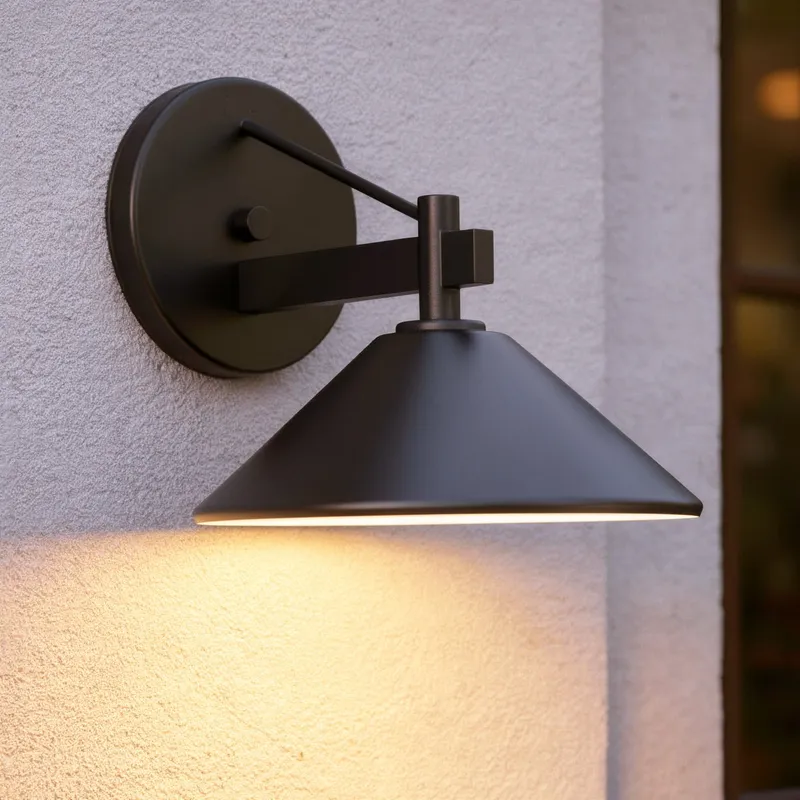 UKC10072 Industrial Outdoor Wall Sconce, 9.25''H x 10''W x 11.25''Dep, Black Finish, Fairmont Collection — Urban Ambiance LED Wall Lights 40.0W 3000K