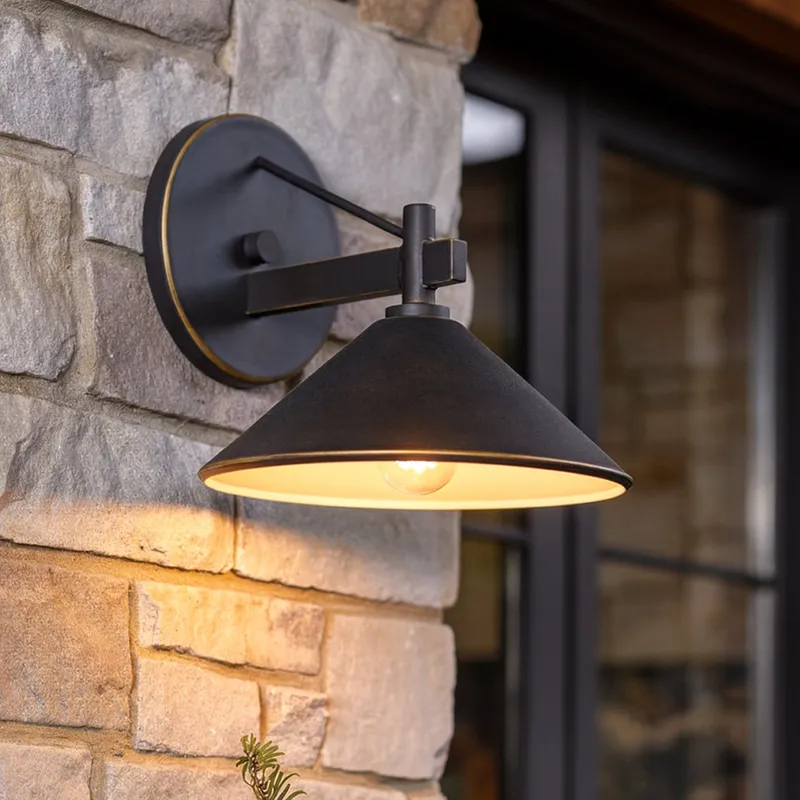 UKC10071 Industrial Outdoor Wall Sconce, 7.5''H x 8''W x 9.25''Dep, Olde Bronze Finish, Fairmont Collection — Urban Ambiance LED Wall Lights 40.0W 3000K