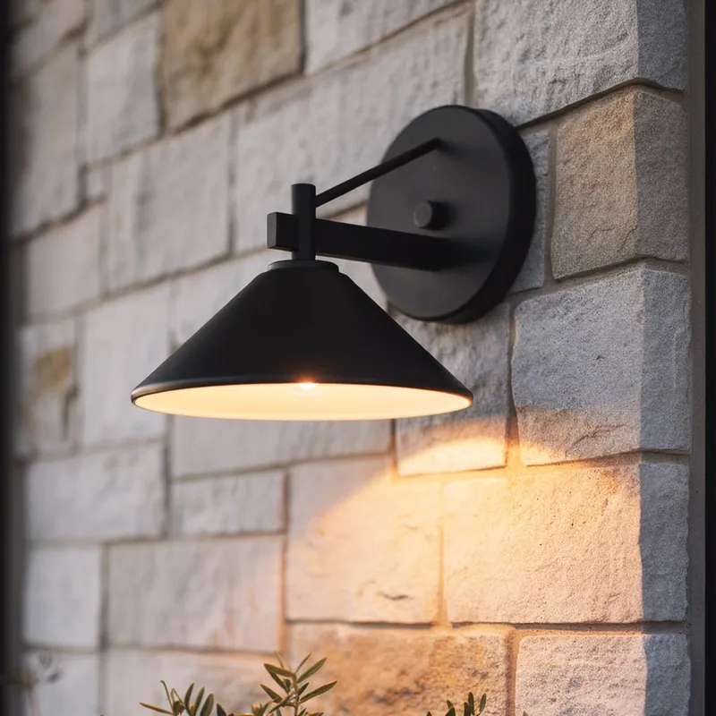 UKC10070 Industrial Outdoor Wall Sconce, 7.5''H x 8''W x 9.25''Dep, Black Finish, Fairmont Collection — Urban Ambiance LED Wall Lights 40.0W 3000K