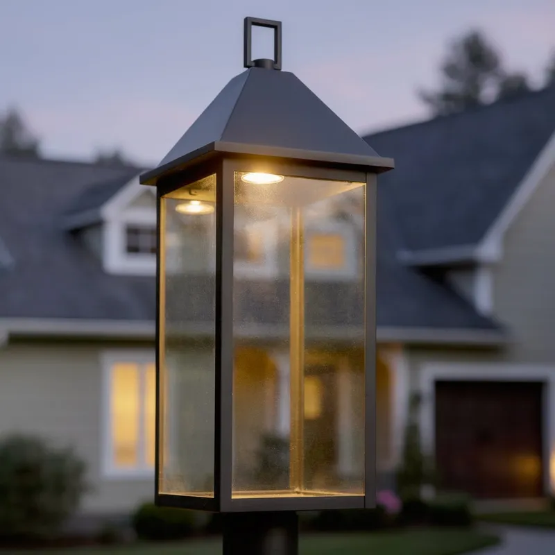 UKC10067 Farmhouse Outdoor Post Light, 25''H x 9''W x 9''Dep, Olde Bronze Finish, Colwyn Collection — Urban Ambiance LED Lighting Controls 50.0W 3000K