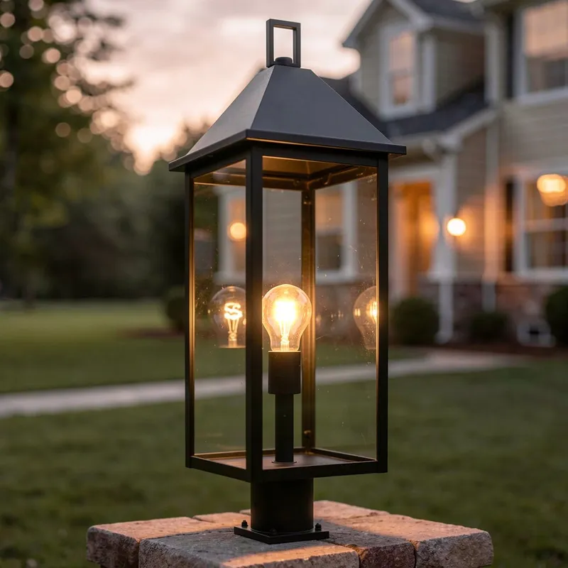 UKC10066 Farmhouse Outdoor Post Light, 25''H x 9''W x 9''Dep, Olde Bronze Finish, Colwyn Collection — Urban Ambiance LED Lighting Controls 100.0W 3000K