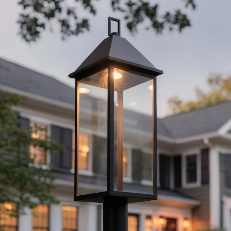 UKC10065 Farmhouse Outdoor Post Light, 25''H x 9''W x 9''Dep, Black Finish, Colwyn Collection — Urban Ambiance LED Lighting Controls 50.0W 3000K