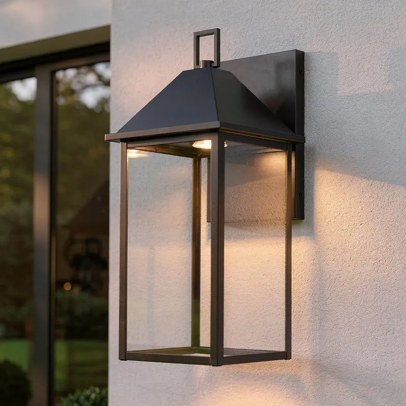 UKC10059 Farmhouse Outdoor Wall Sconce, 22''H x 9''W x 10''Dep, Black Finish, Colwyn Collection — Urban Ambiance LED Wall Lights 50.0W 3000K