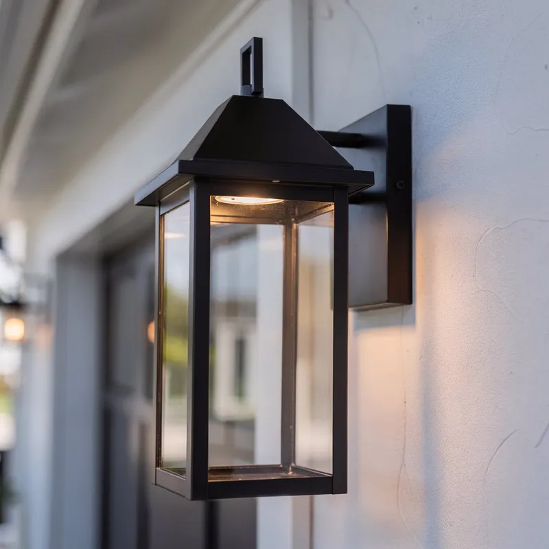 UKC10051 Farmhouse Outdoor Wall Sconce, 14''H x 5.75''W x 7''Dep, Black Finish, Colwyn Collection — Urban Ambiance LED Wall Lights 50.0W 3000K