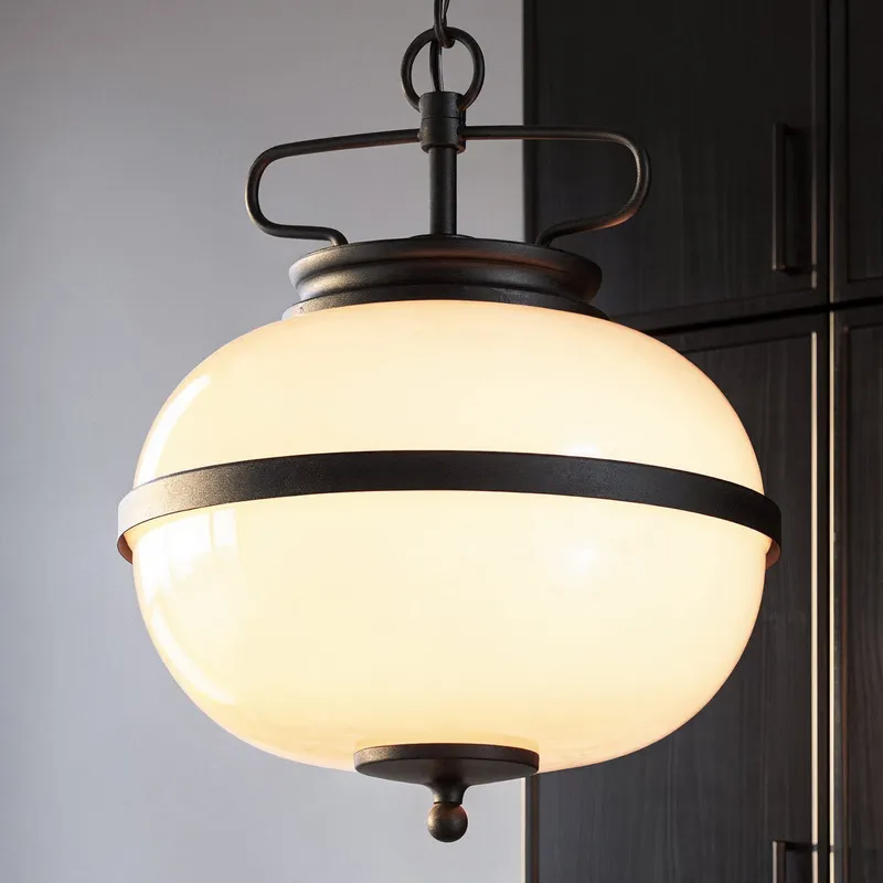 UKC20430 Vintage Indoor Pendant, 15.25''H x 12.25''W x 12.25''Dep, Textured Black Finish, Brightmoor Collection — Urban Ambiance LED Landscape Lights 75.0W 3000K