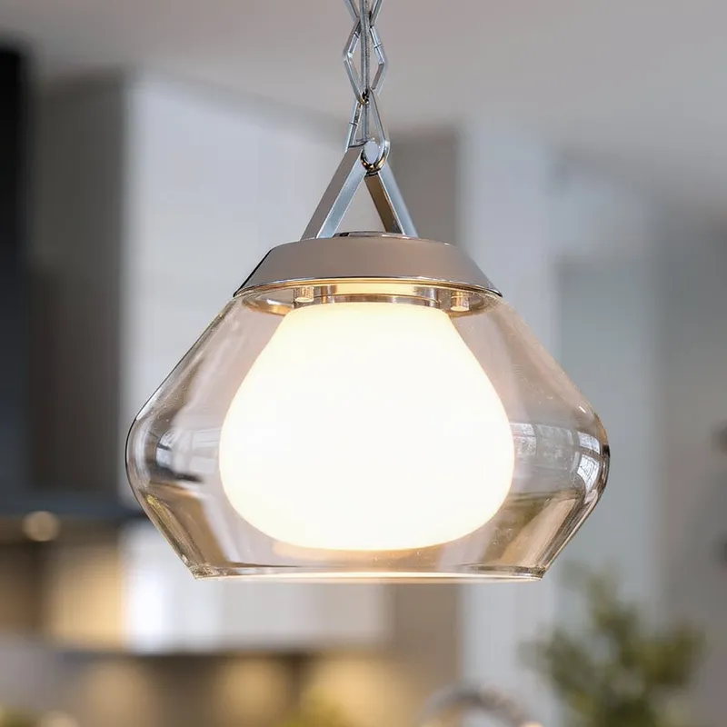 UKC20412 Art Deco Indoor Pendant, 10.75''H x 12''W x 12''Dep, Polished Nickel Finish, Hawthorne Collection — Urban Ambiance LED Landscape Lights 75.0W 3000K