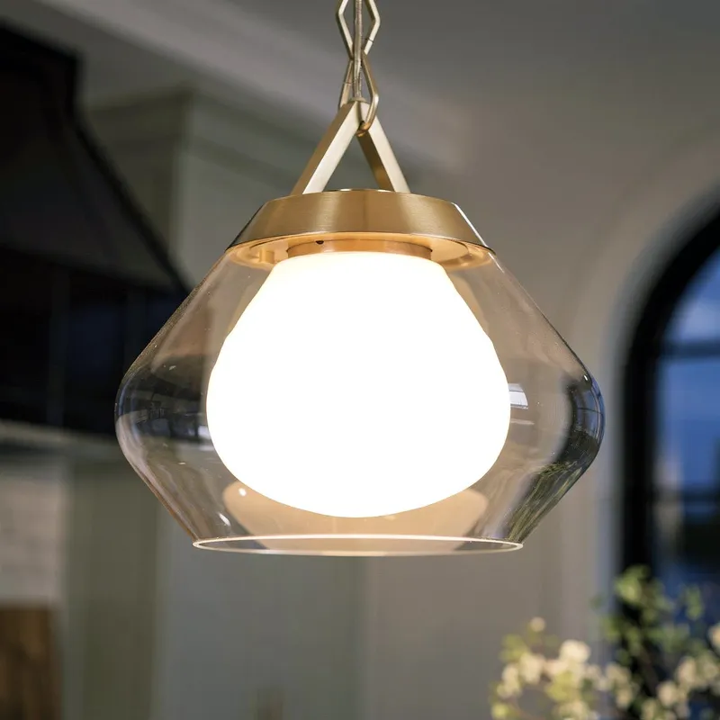 UKC20411 Art Deco Indoor Pendant, 10.75''H x 12''W x 12''Dep, Champagne Bronze Finish, Hawthorne Collection — Urban Ambiance LED Landscape Lights 75.0W 3000K