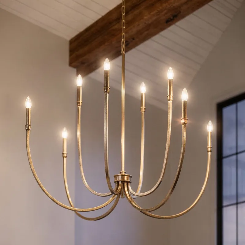 UKC20403 Modern Indoor Chandelier, 43.5''H x 45.25''W x 45.25''Dep, Champagne Bronze Finish, Brentwick Collection — Urban Ambiance LED Landscape Lights 60.0W 3000K