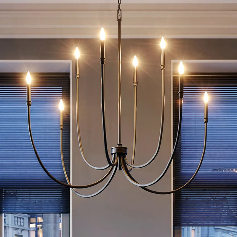 UKC20402 Modern Indoor Chandelier, 43.5''H x 45.25''W x 45.25''Dep, Black Finish, Brentwick Collection — Urban Ambiance LED Landscape Lights 60.0W 3000K