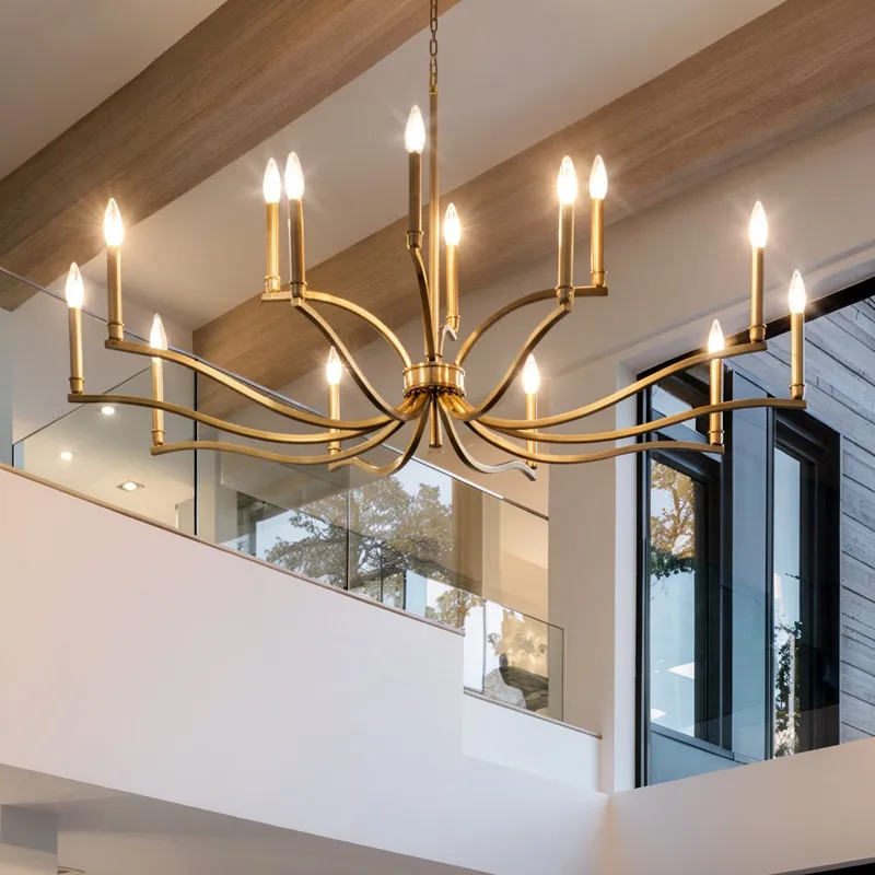 UKC20400 Classic Indoor Chandelier, 27.25''H x 52.75''W x 52.75''Dep, Champagne Bronze Finish, Brentwick Collection — Urban Ambiance LED Landscape Lights 60.0W 3000K
