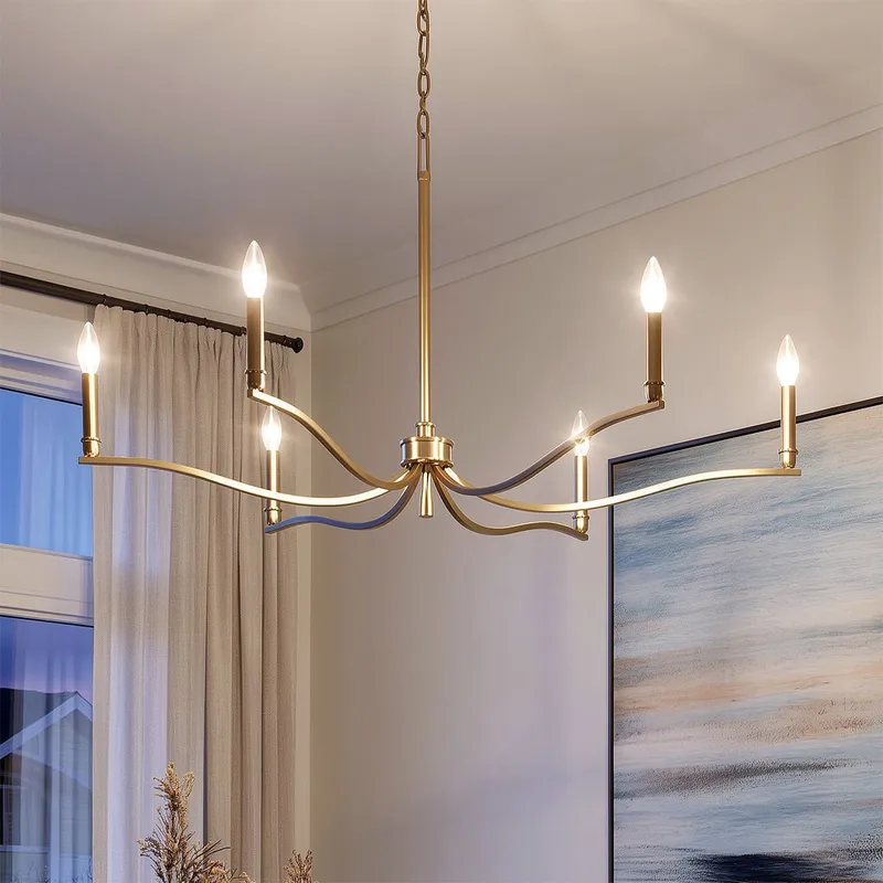 UKC20394 Classic Indoor Chandelier, 22.25''H x 42''W x 42''Dep, Champagne Bronze Finish, Brentwick Collection — Urban Ambiance LED Landscape Lights 60.0W 3000K