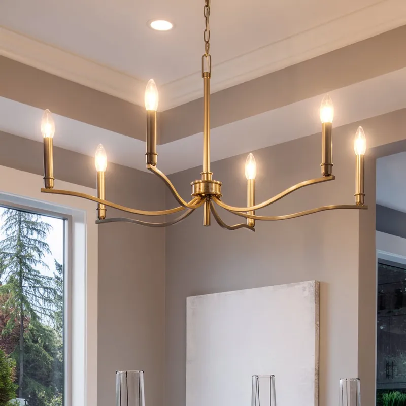 UKC20391 Classic Indoor Chandelier, 17.75''H x 32''W x 32''Dep, Champagne Bronze Finish, Brentwick Collection — Urban Ambiance LED Landscape Lights 60.0W 3000K