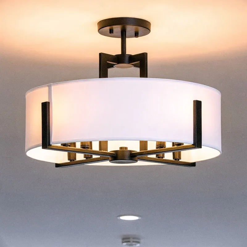 UKC20373 Transitional Indoor Pendant, 14.5''H x 20''W x 20''Dep, Black Finish, Oakmont Collection — Urban Ambiance LED Landscape Lights 25.0W 3000K