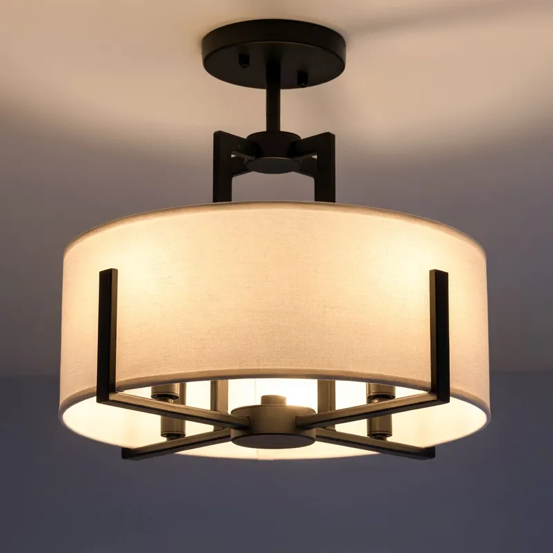 UKC20370 Transitional Indoor Pendant, 14.25''H x 15.5''W x 15.5''Dep, Black Finish, Oakmont Collection — Urban Ambiance LED Landscape Lights 25.0W 3000K