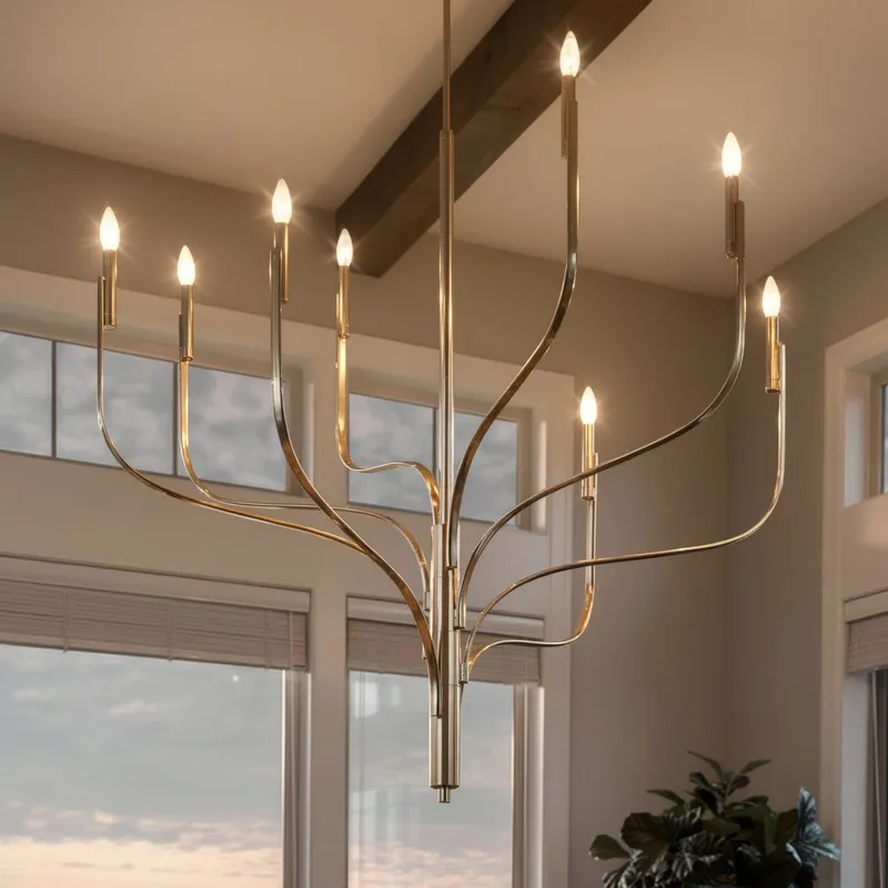 UKC20368 Modern Indoor Chandelier, 47.75''H x 47.75''W x 47.75''Dep, Polished Nickel Finish, Westmere Collection — Urban Ambiance LED Landscape Lights 60.0W 3000K