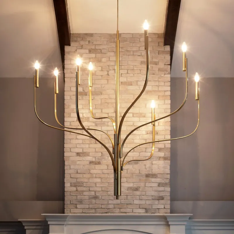UKC20367 Modern Indoor Chandelier, 47.75''H x 47.75''W x 47.75''Dep, Champagne Bronze Finish, Westmere Collection — Urban Ambiance LED Landscape Lights 60.0W 3000K