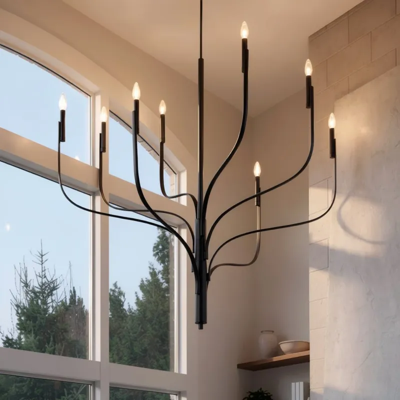 UKC20366 Modern Indoor Chandelier, 47.75''H x 47.75''W x 47.75''Dep, Black Finish, Westmere Collection — Urban Ambiance LED Landscape Lights 60.0W 3000K
