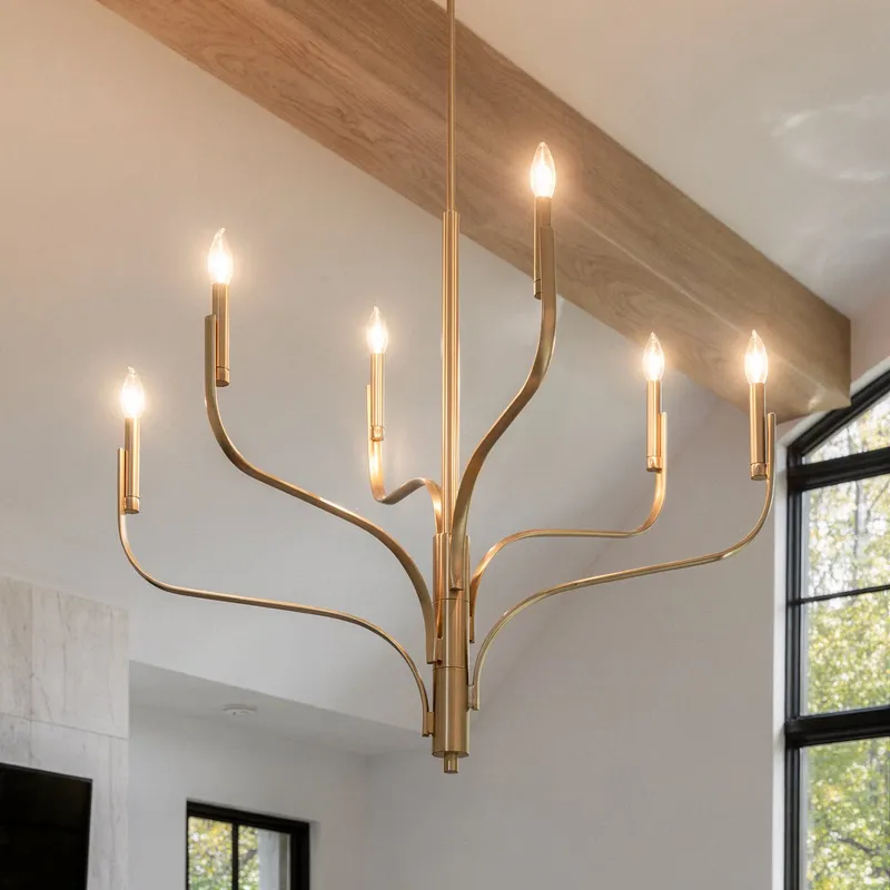 UKC20361 Modern Indoor Chandelier, 33''H x 36.25''W x 36.25''Dep, Champagne Bronze Finish, Westmere Collection — Urban Ambiance LED Linear Lights 60.0W 3000K