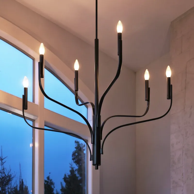 UKC20360 Modern Indoor Chandelier, 33''H x 36.25''W x 36.25''Dep, Black Finish, Westmere Collection — Urban Ambiance LED Linear Lights 60.0W 3000K