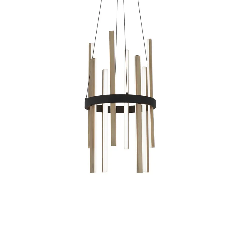 Modern Forms PD-87914-BK/AB 3000K 46.508 Watt Harmonix LED Round Pendant in Black & Aged Brass — Foundry Lighting LED High Bay Lights 508.0W 3000K