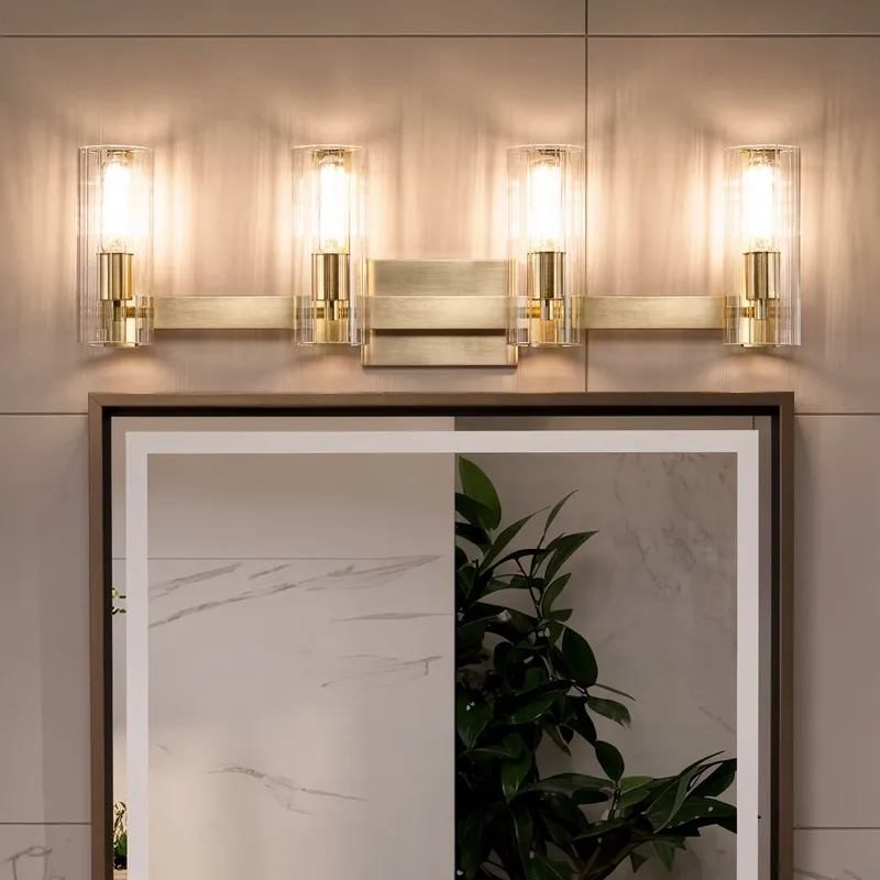 UKC20353 Contemporary Indoor Bath Light, 9.75''H x 32''W x 5''Dep, Champagne Bronze Finish, Rivendale Collection — Urban Ambiance LED Linear Lights 60.0W 3000K