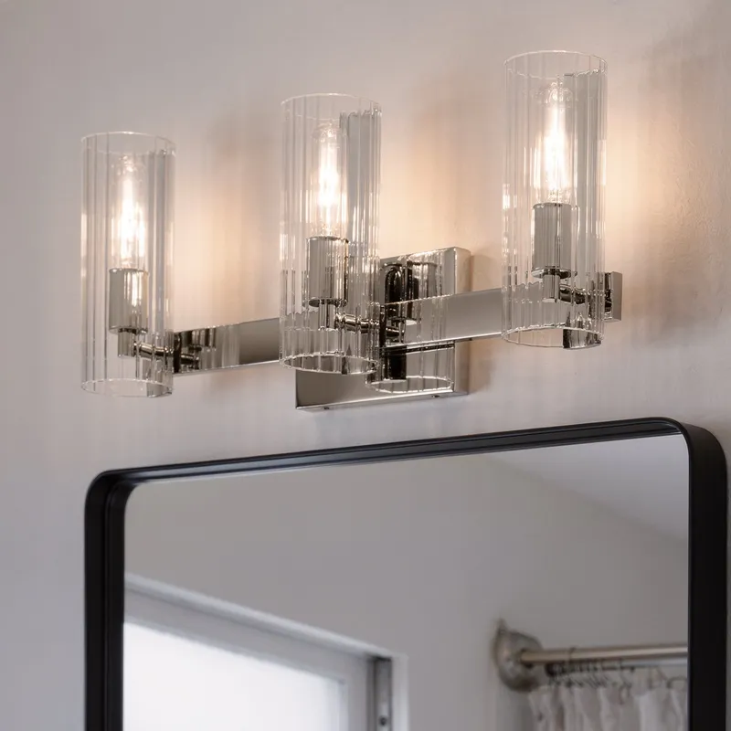UKC20351 Contemporary Indoor Bath Light, 9.75''H x 22.75''W x 5''Dep, Polished Nickel Finish, Rivendale Collection — Urban Ambiance LED Linear Lights 60.0W 3000K
