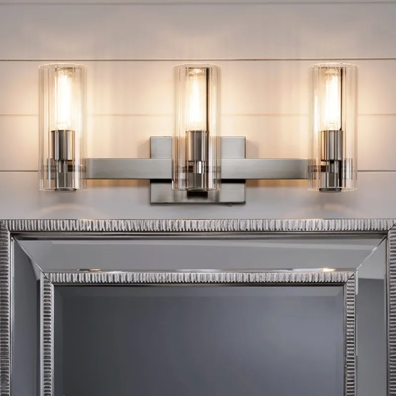 UKC20350 Contemporary Indoor Bath Light, 9.75''H x 22.75''W x 5''Dep, Brushed Nickel Finish, Rivendale Collection — Urban Ambiance LED Linear Lights 60.0W 3000K