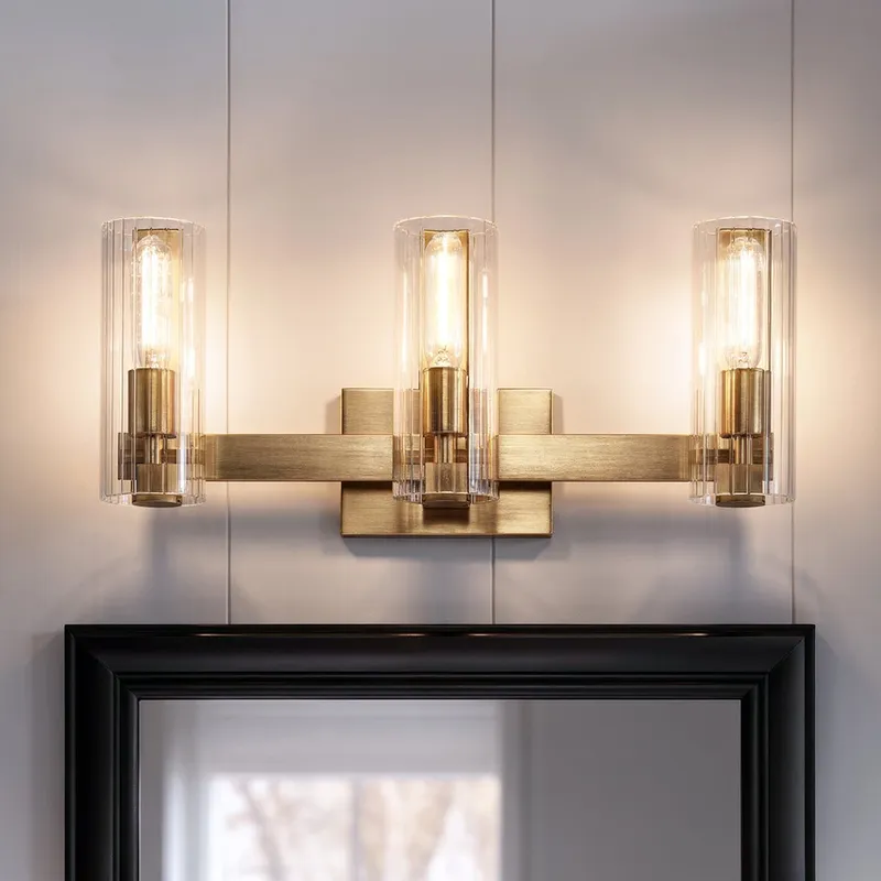 UKC20349 Contemporary Indoor Bath Light, 9.75''H x 22.75''W x 5''Dep, Champagne Bronze Finish, Rivendale Collection — Urban Ambiance LED Linear Lights 60.0W 3000K
