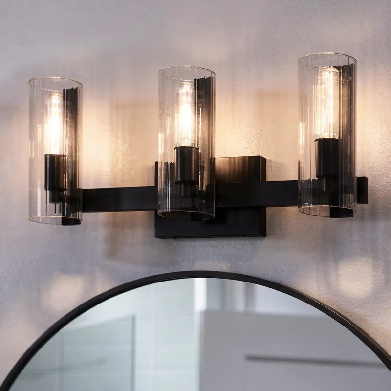UKC20348 Contemporary Indoor Bath Light, 9.75''H x 22.75''W x 5''Dep, Black Finish, Rivendale Collection — Urban Ambiance LED Linear Lights 60.0W 3000K