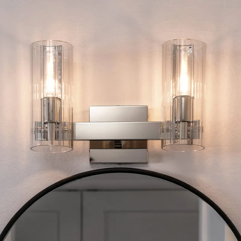 UKC20347 Contemporary Indoor Bath Light, 9.75''H x 13.75''W x 5''Dep, Polished Nickel Finish, Rivendale Collection — Urban Ambiance LED Linear Lights 60.0W 3000K
