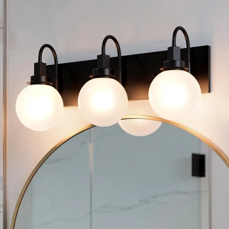 UKC20336 Art Deco Indoor Bath Light, 10.25''H x 22.75''W x 7.5''Dep, Black Finish, Stoneleigh Collection — Urban Ambiance LED Linear Lights 60.0W 3000K
