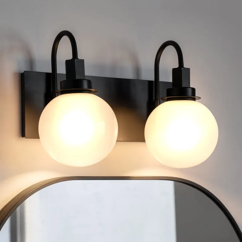 UKC20333 Art Deco Indoor Bath Light, 10.25''H x 14.25''W x 7.5''Dep, Black Finish, Stoneleigh Collection — Urban Ambiance LED Linear Lights 60.0W 3000K
