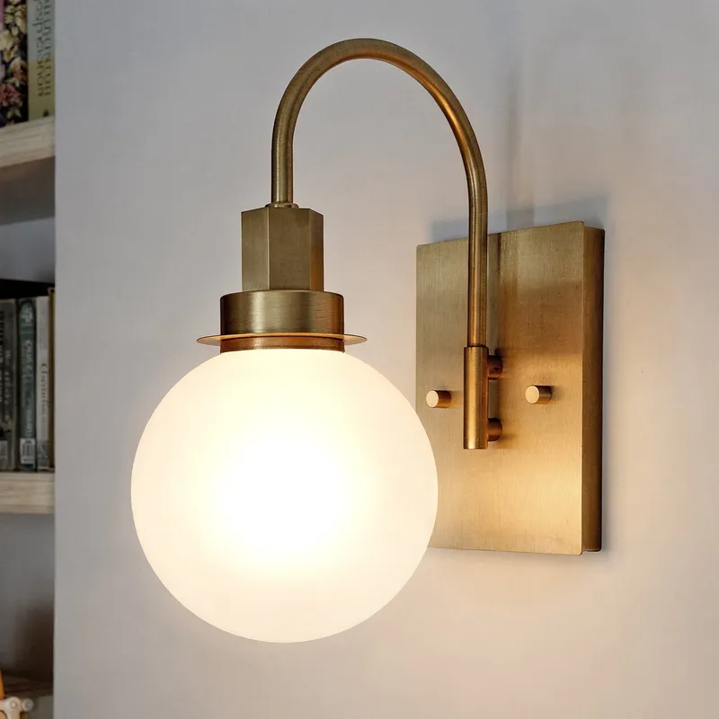 UKC20332 Art Deco Indoor Wall Sconce, 11.5''H x 5.75''W x 9''Dep, Champagne Bronze Finish, Stoneleigh Collection — Urban Ambiance LED Wall Lights 60.0W 3000K