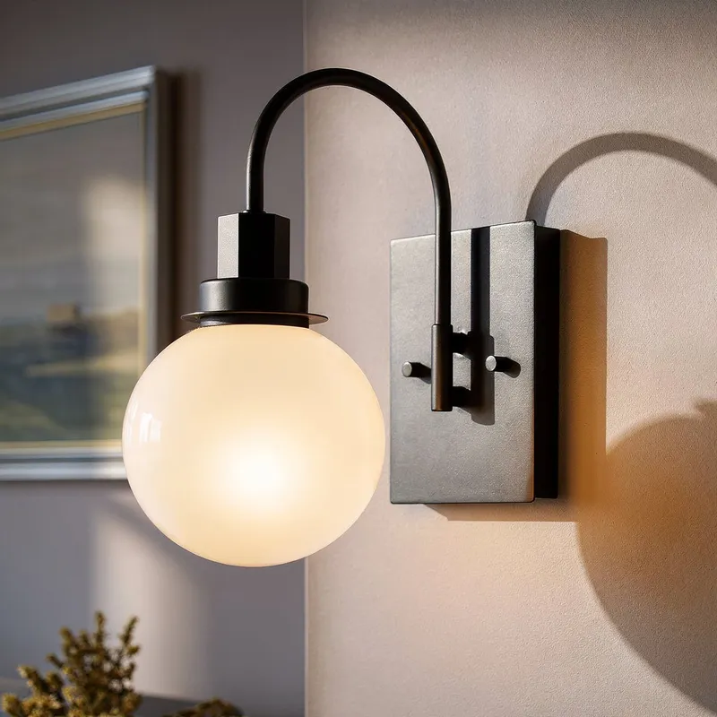 UKC20330 Art Deco Indoor Wall Sconce, 11.5''H x 5.75''W x 9''Dep, Black Finish, Stoneleigh Collection — Urban Ambiance LED Wall Lights 60.0W 3000K