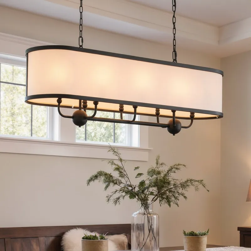 UKC20327 Transitional Indoor Chandelier, 16''H x 42.5''W x 13''Dep, Textured Black Finish, Evermont Collection — Urban Ambiance LED Landscape Lights 60.0W 3000K