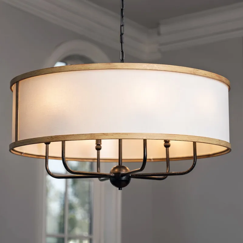 UKC20323 Transitional Indoor Chandelier, 17''H x 30.5''W x 30.5''Dep, Anvil Iron Finish, Evermont Collection — Urban Ambiance LED Landscape Lights 60.0W 3000K