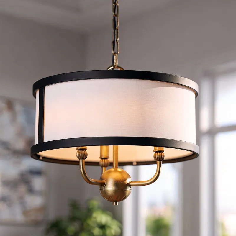UKC20322 Transitional Indoor Chandelier, 13.25''H x 15.5''W x 15.5''Dep, Natural Brass Finish, Evermont Collection — Urban Ambiance LED Landscape Lights 60.0W 3000K