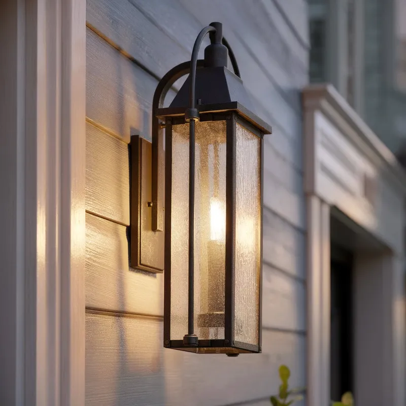 UKC10042 Craftsman Outdoor Wall Sconce, 23.25''H x 10.5''W x 8''Dep, Textured Black Finish, Halbrook Collection — Urban Ambiance LED Linear Lights 60.0W 3000K