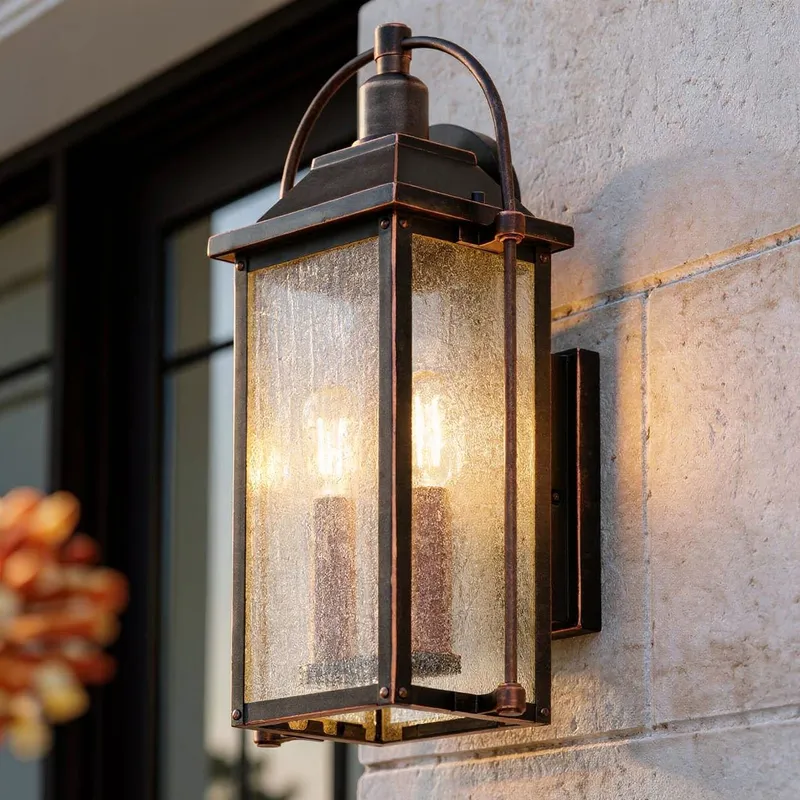 UKC10041 Craftsman Outdoor Wall Sconce, 18.5''H x 8.5''W x 8''Dep, Olde Bronze Finish, Halbrook Collection — Urban Ambiance LED Linear Lights 60.0W 3000K