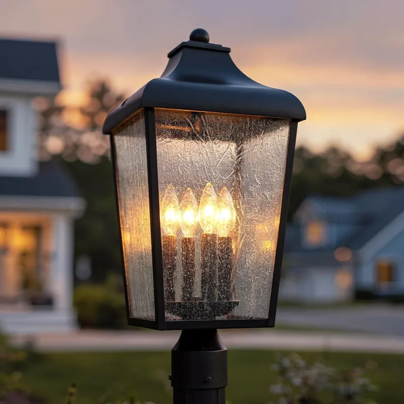UKC10029 Rustic Outdoor Post Light, 21.75''H x 10''W x 10''Dep, Olde Bronze Finish, Norwyn Collection — Urban Ambiance LED Lighting Controls 60.0W 3000K