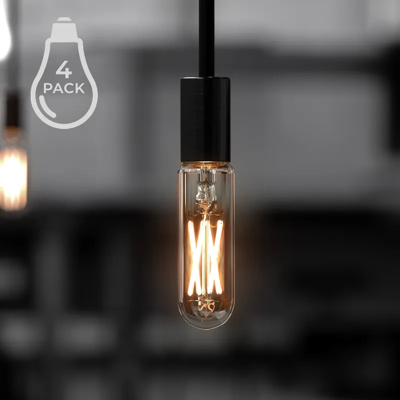 UBB2133 Luxury LED Bulbs, 40W Equivalent, Vintage Edison Style, T6 Shape, E12 Base (candelabra base), 3000K (soft white) - 4 PACK — Urban Ambiance LED Bulbs & Lamps 40.0W 3000K
