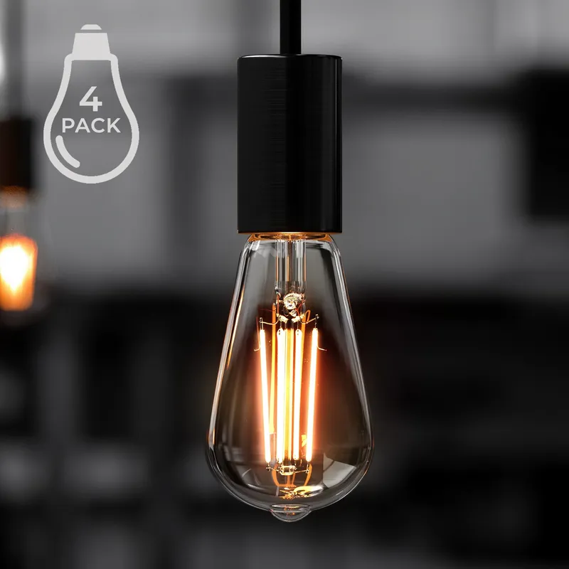UBB2090 Luxury LED Bulbs, 60W Equivalent, Vintage Edison Style, ST19 Shape, E26 Base (standard medium base), 2700K (warm white) - 4 PACK — Urban Ambiance LED Bulbs & Lamps 60.0W 2700K