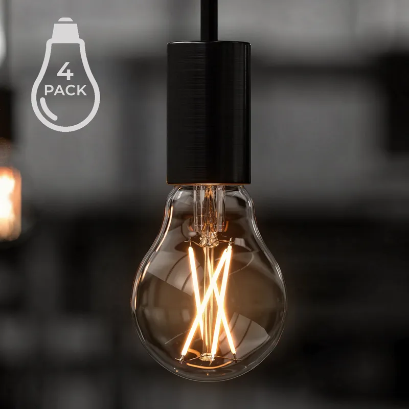 UBB2000 Luxury LED Bulbs, 60W Equivalent, Vintage Edison Style, A19 Shape, E26 Base (standard medium base), 2700K (warm white) - 4 PACK — Urban Ambiance LED Bulbs & Lamps 60.0W 2700K